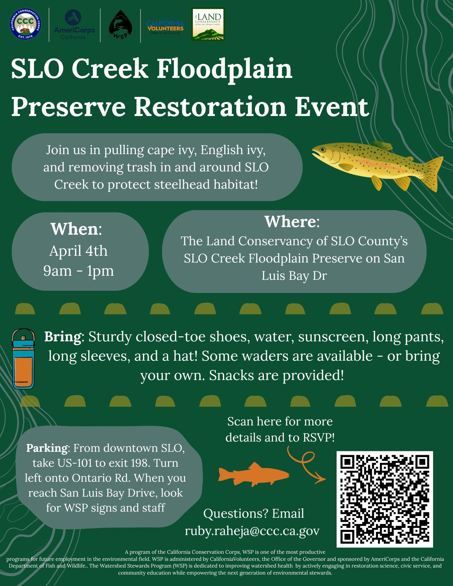 Lower SLO Creek Trash and Invasive Plant Removal